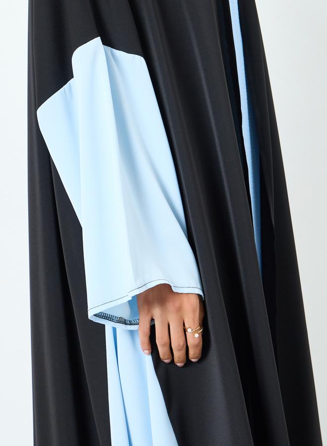 Take Two Women Color Block Contrast Long Sleeve Abaya - Image 4